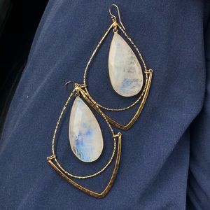 Gorgeous Rainbow Moonstones Earrings. Brand New!